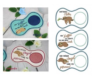 Stickserie - Faultiere ITH Mug Rugs